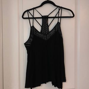 Black tank top w embroidered top and nice straps